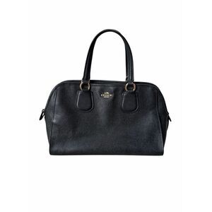 Coach Satchel Purse Bag Pebbled Leather Black